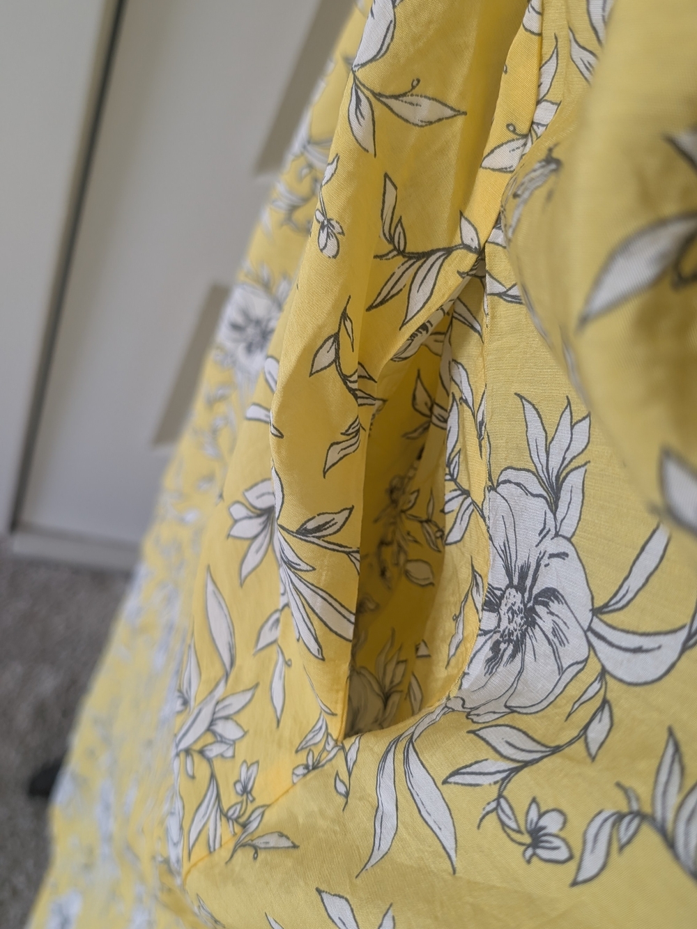 Torrid Yellow Belle Isle Floral Dress with White & Black Botanical Print Size 2X - Picture 5 of 9
